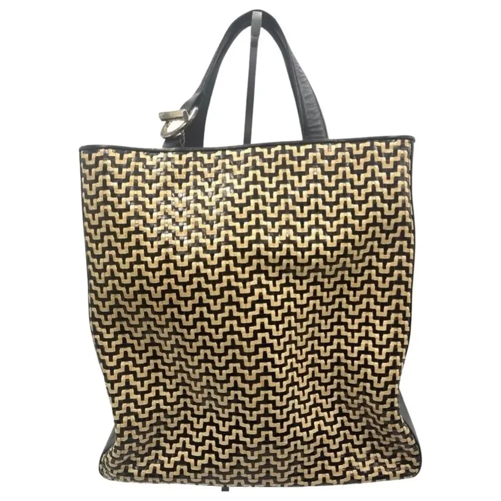 Vintage - Carolee Weave Leather Tote Handbag